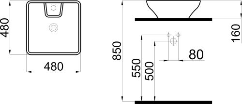 Раковина STWORKI накладная 48 K0101-2485 в Севастополе