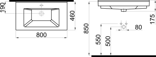 Мебельная раковина STWORKI 80 K0201-3805 в Севастополе