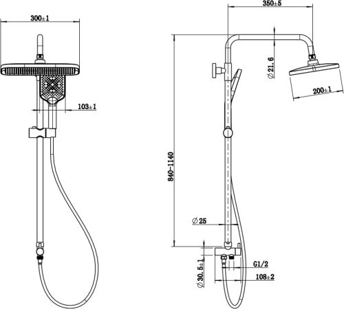 Душевая стойка STWORKI Готланд WH625-MB черная матовая в Севастополе