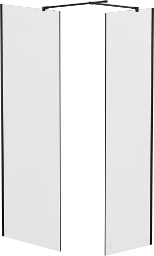 Комплект  Душевая перегородка STWORKI Берген 60 см, профиль черный матовый, тонированое стекло + Душевая перегородка STWORKI Берген 80 см, профиль чер в Севастополе
