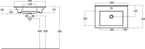 Мебельная раковина STWORKI Брамминг 65 9065-KL в Севастополе