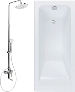 Комплект Акриловая ванна STWORKI Стокгольм 155x70 см, с каркасом + Стойка Ларвик WFT13008 со смесителем для ванны в #REGION_NAME_DECLINE_PP#