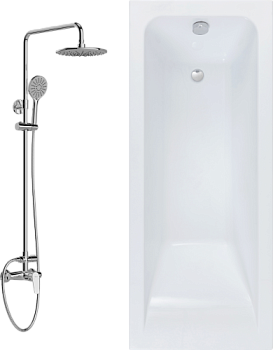 Комплект Акриловая ванна STWORKI Стокгольм 180x80 см, с каркасом + Стойка Ларвик в #REGION_NAME_DECLINE_PP#